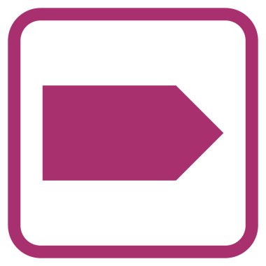 Yöne doğru vektör simgesi bir çerçeve içinde