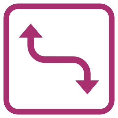 Bend ok vektör simgesi bir çerçeve içinde karşısında