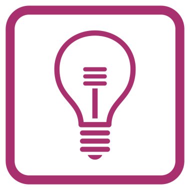 Lamba ampul vektör simgesi bir çerçeve içinde