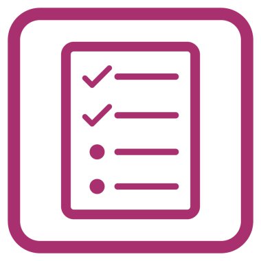 Denetim listesi sayfa vektör simgesi bir çerçeve içinde