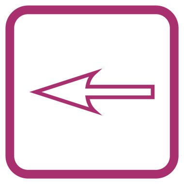 Keskin ok sol vektör simgesi bir çerçeve içinde