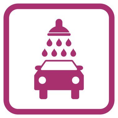 Oto yıkama vektör simgesi bir çerçeve içinde