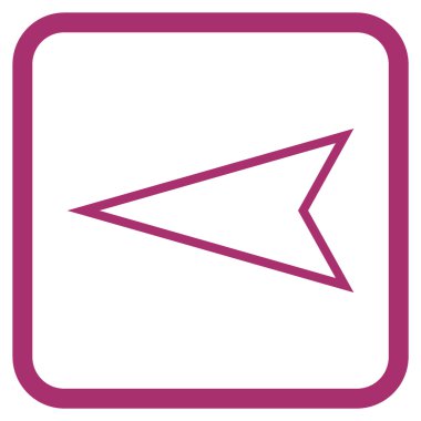 İşaretçi sol vektör simgesi bir çerçeve içinde