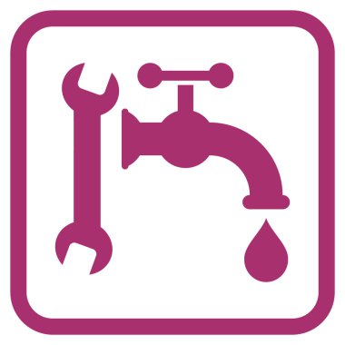 Sıhhi tesisat vektör simgesi bir çerçeve içinde