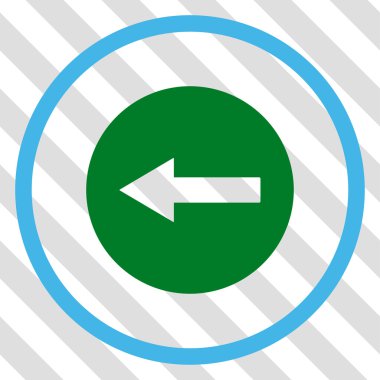 Sol ok vektör simgesi yuvarlak