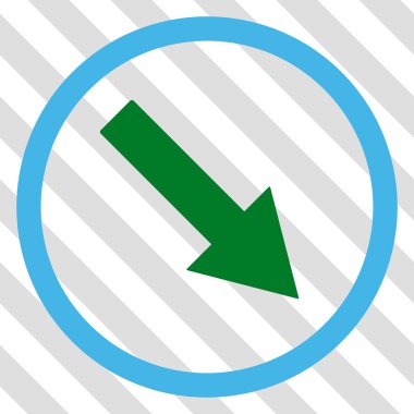 Aşağı doğru yuvarlak ok vektör simgesi