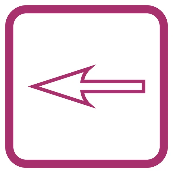 Scherpe pijl links Vector Icon In een Frame — Stockvector