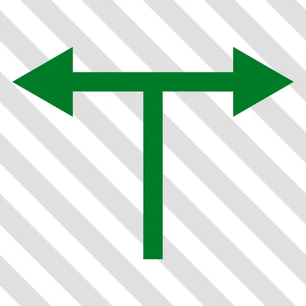 Gabelungspfeile links rechts Vektorsymbol — Stockvektor
