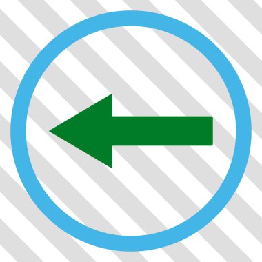 Sol ok vektör simgesi yuvarlak