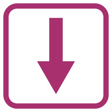 Vektör simgesi bir çerçeve içinde aşağı ok