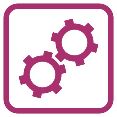 Gears'ı vektör simgesi bir çerçeve içinde