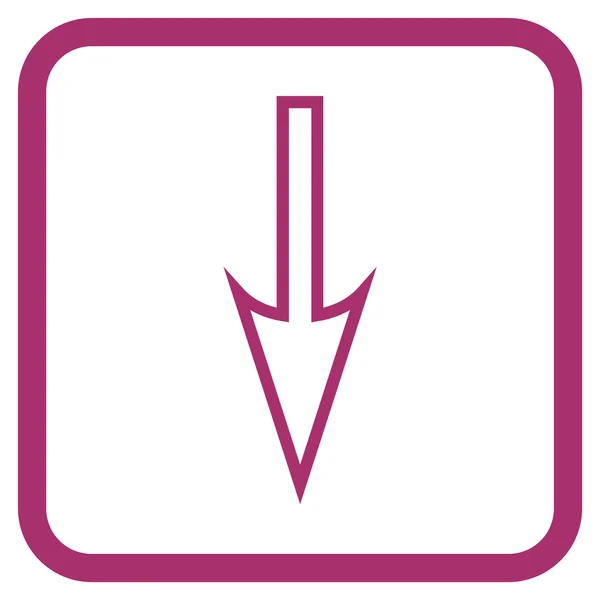 Ostrými šipka dolů vektorové ikony v rámečku — Stockový vektor
