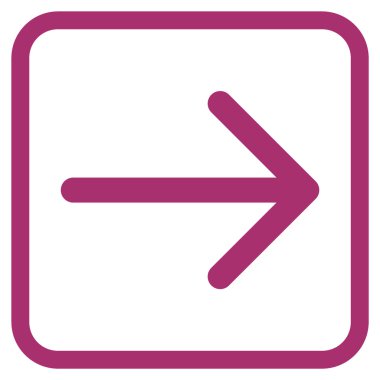 Ok sağ vektör simgesi bir çerçeve içinde