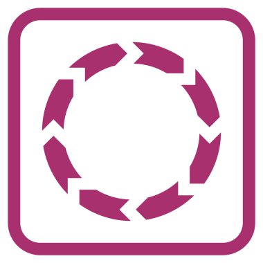 Dolaşım vektör simgesi bir çerçeve içinde