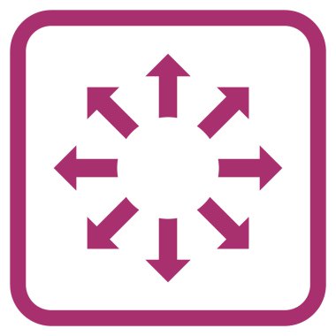 Genişletin okları vektör simgesi bir çerçeve içinde