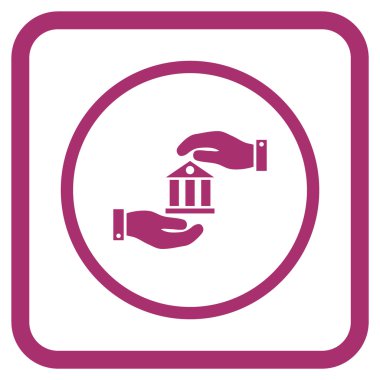 Banka hizmet vektör simgesi bir çerçeve içinde