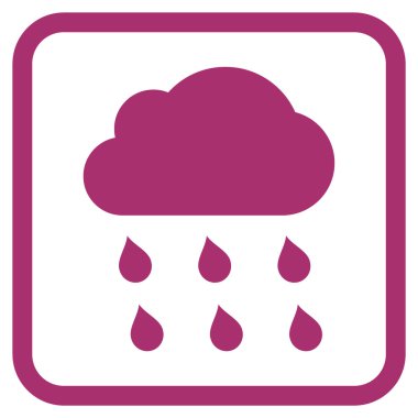 Yağmur bulutu vektör simgesi bir çerçeve içinde