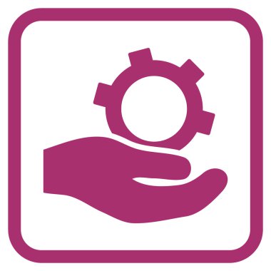 Bir çerçevedeki mühendislik hizmeti vektör simgesi