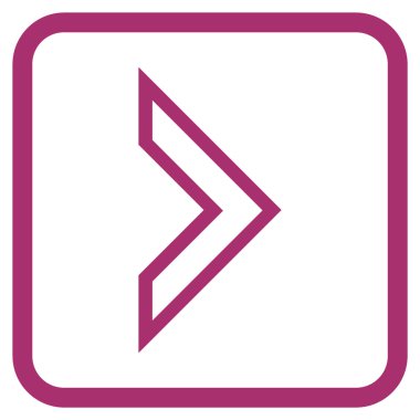 Ok ucu doğru vektör simgesi bir çerçeve içinde