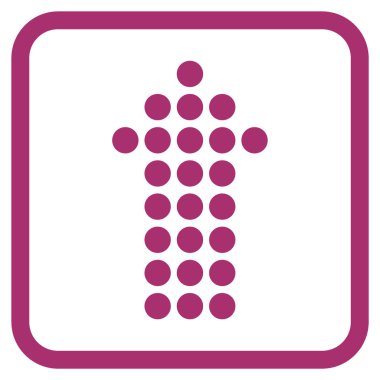 Vektör simgesi bir çerçeve içinde yukarı noktalı ok