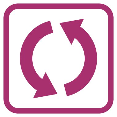 Geri dönüşüm vektör simgesi bir çerçeve içinde