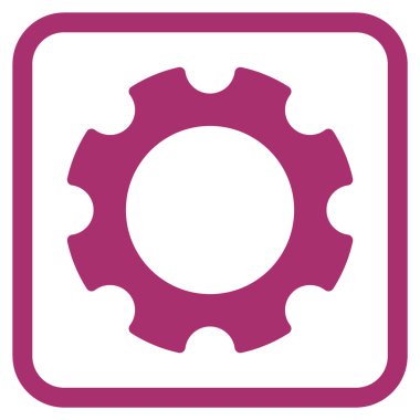 Dişli vektör simgesi bir çerçeve içinde