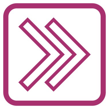 Üst karakter doğru vektör simgesi bir çerçeve içinde