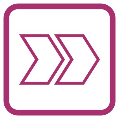 Üst karakter doğru vektör simgesi bir çerçeve içinde