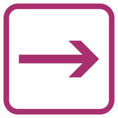 Ok sağ vektör simgesi bir çerçeve içinde