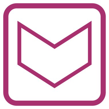 Vektör simgesi bir çerçeve içinde aşağı ok ucu