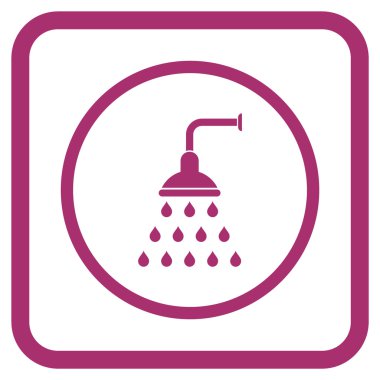 Duş vektör simgesi bir çerçeve içinde