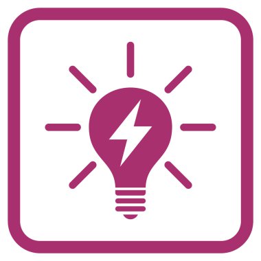 Elektrik ışık ampul vektör simgesi bir çerçeve içinde