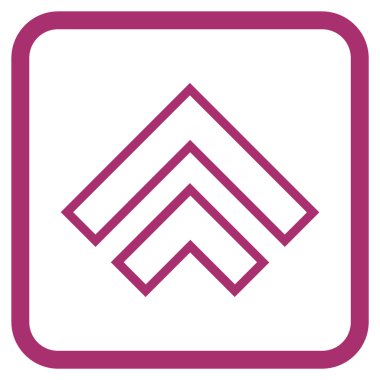 Yön yukarı vektör simgesi bir çerçeve içinde