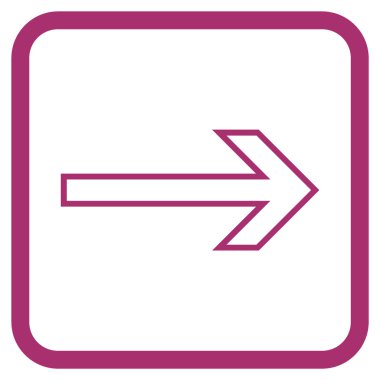 Ok sağ vektör simgesi bir çerçeve içinde