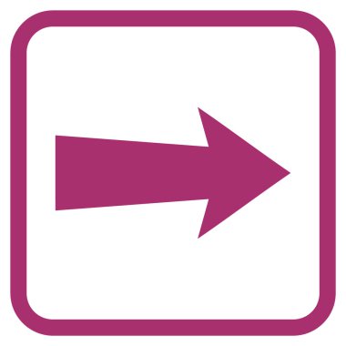 Ok sağ vektör simgesi bir çerçeve içinde