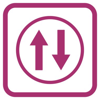 Dikey Çevir ok simge bir çerçeve içinde vektör