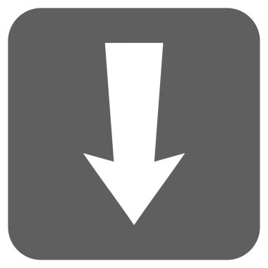 Düz aşağı ok vektör simgesi kare