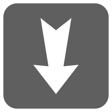 Düz aşağı ok vektör simgesi kare