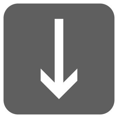 Düz aşağı ok vektör simgesi kare