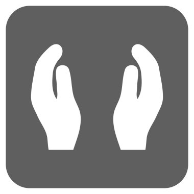 Alkış eller düz kare vektör simgesi