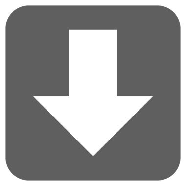 Düz aşağı ok vektör simgesi kare