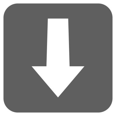 Düz aşağı ok vektör simgesi kare