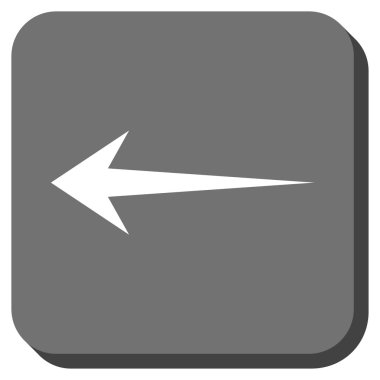 Ok sol yuvarlak kare vektör simgesi