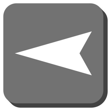 Ok ucu sol yuvarlak kare vektör simgesi