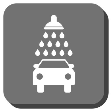 Araba duş yuvarlak kare vektör simgesi