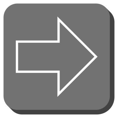 Ok sağ yuvarlak kare vektör simgesi