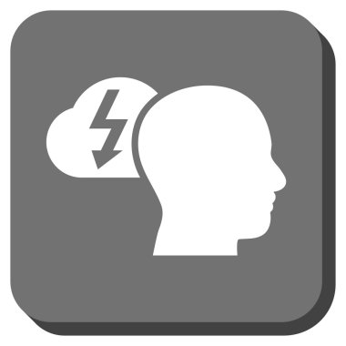 Beyin fırtınası yuvarlatılmış kare vektör simgesi