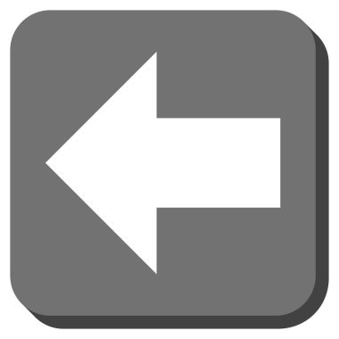 Ok sol yuvarlak kare vektör simgesi