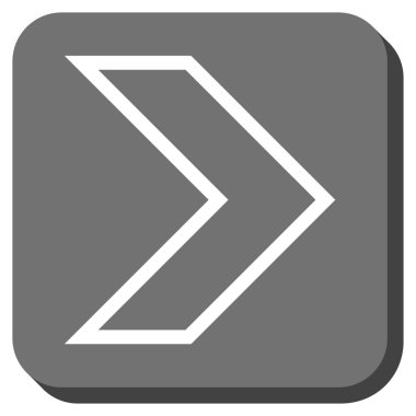 Ok ucu sağ yuvarlak kare vektör simgesi