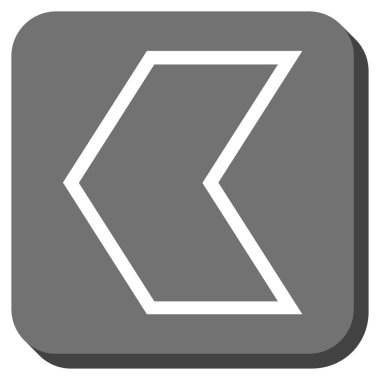 Ok ucu sol yuvarlak kare vektör simgesi